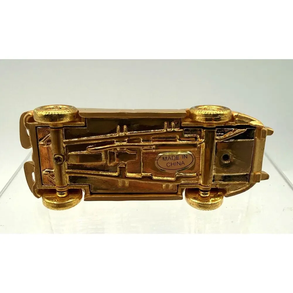 Geneva Mini Collectible Gold Plated Clock Car-Working